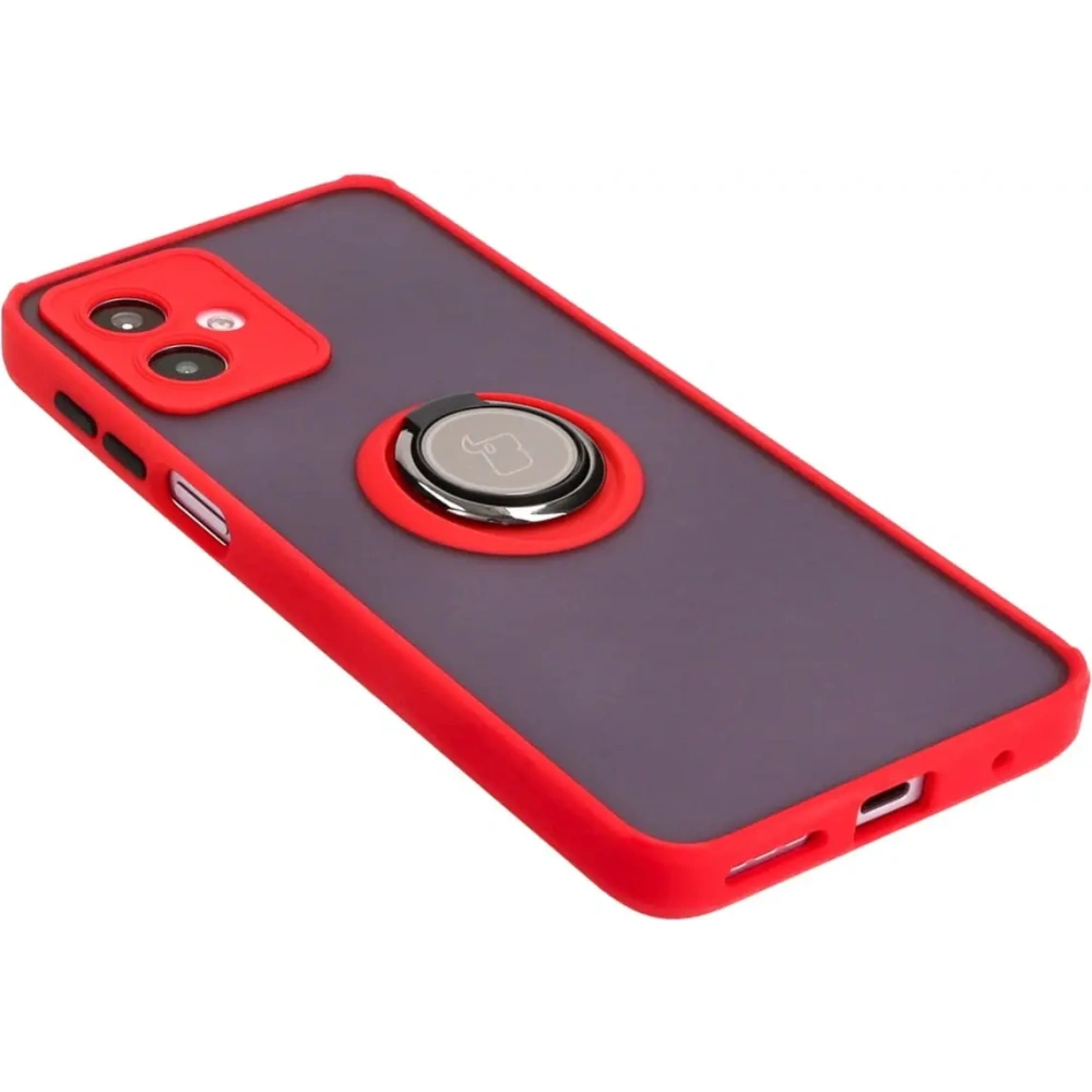 Hurtownia GSM - Etui s úchopem na prst Bizon Case Hybrid Ring pro Motorola Moto G14 kouřové s červeným rámečkem - BIZ3905 - {ean13} - Hurt
