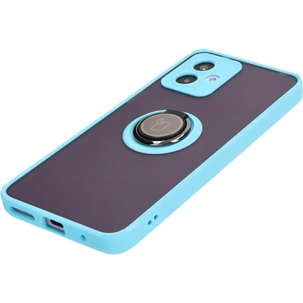 Hurtownia GSM - Etui s úchytem na prst Bizon Case Hybrid Ring pro Motorola Moto G14 kouřové s jasně modrým rámečkem - BIZ3906 - {ean13} - Hurt