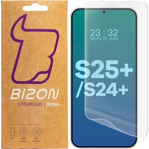 Folia hydrożelowa na ekran Bizon Glass Hydrogel Front do Samsung Galaxy S25 Plus / S24 Plus [2 PACK]