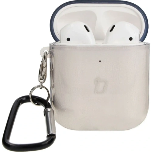 Etui Bizon Case Headphone Clear do Airpods 1/2 przezroczysto-czarne
