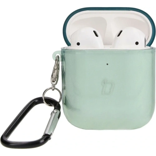 Etui Bizon Case Headphone Clear do Airpods 1/2 przezroczysto-zielone