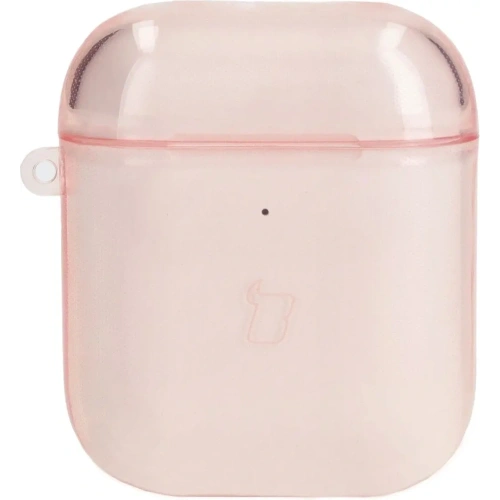 Etui Bizon Case Headphone Clear do Airpods 1/2 przezroczysto-różowe