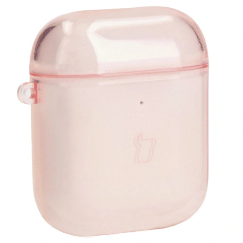Etui Bizon Case Headphone Clear do Airpods 1/2 przezroczysto-różowe