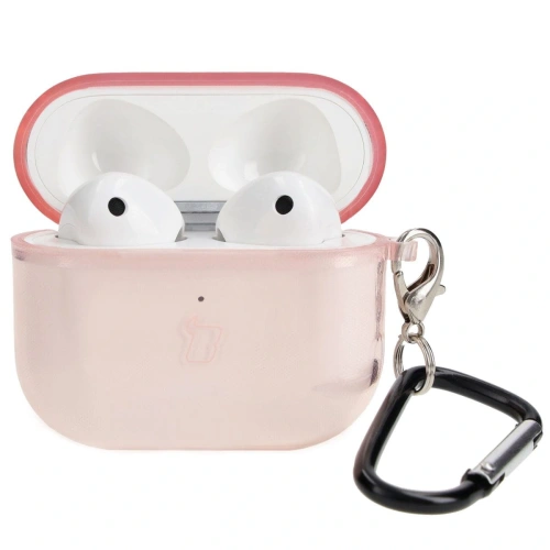 Etui Bizon Case Headphone Clear do Airpods 3 przezroczysto-różowe