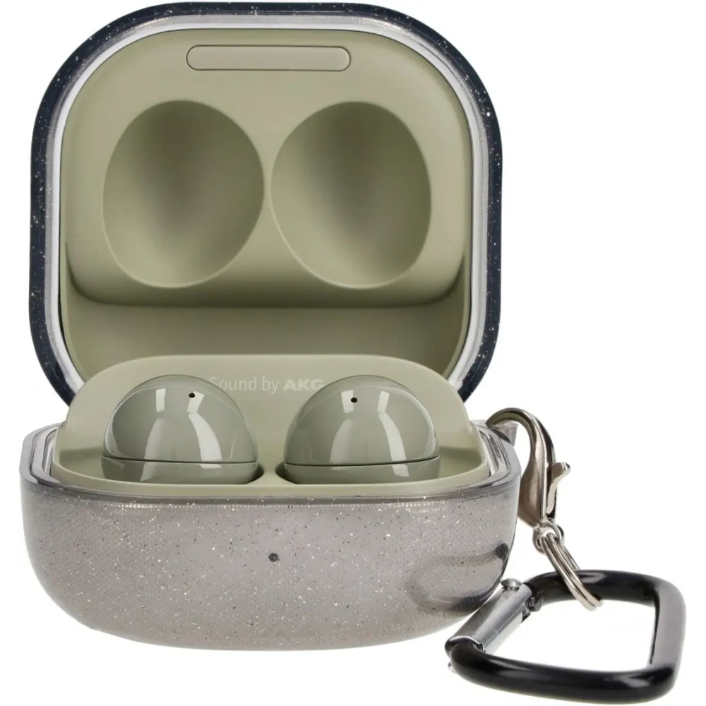 Wholesale Bizon Case Headphone Clear Samsung Galaxy Buds Live / Pro / Buds2 / Buds2 Pro / Buds FE black-glitter - BIZ3934 - {ean13} - Hurt