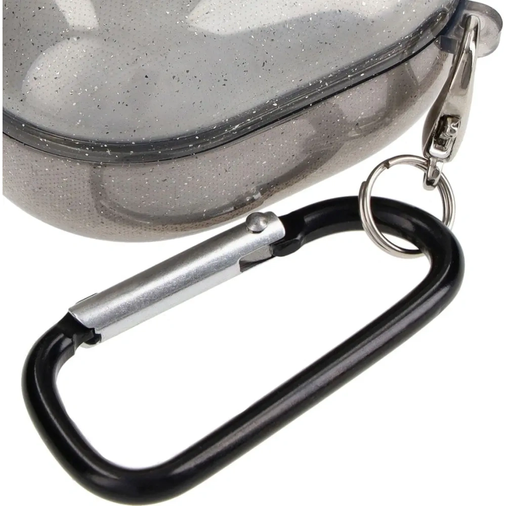 Hurtownia GSM - Etui Bizon Case Headphone Clear do Samsung Galaxy Buds Live / Pro / Buds2 / Buds2 Pro / Buds FE černé s třpytkami - BIZ3934 - {ean13} - Hurt
