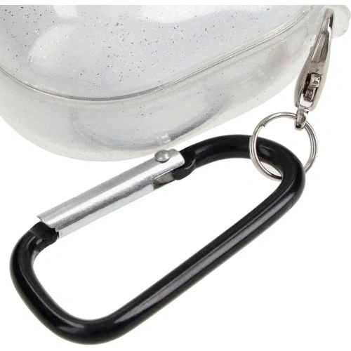 Etui Bizon Case Headphone Clear do Samsung Galaxy Buds Live / Pro / Buds2 / Buds2 Pro / Buds FE przezroczysto-brokatowe