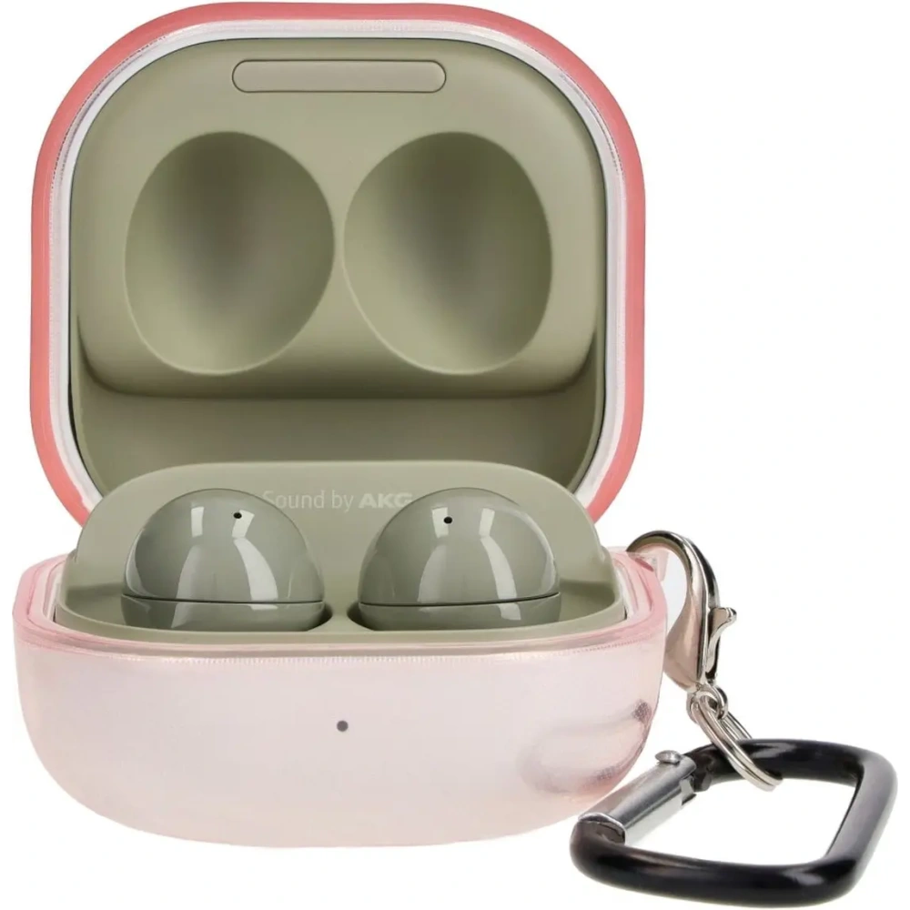 Hurtownia GSM - Etui Bizon Case Headphone Clear do Samsung Galaxy Buds Live / Pro / Buds2 / Buds2 Pro / Buds FE průhledně-růžové - BIZ3939 - {ean13} - Hurt