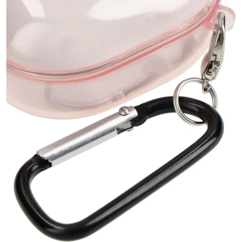 Etui Bizon Case Headphone Clear do Samsung Galaxy Buds Live / Pro / Buds2 / Buds2 Pro / Buds FE przezroczysto-różowe