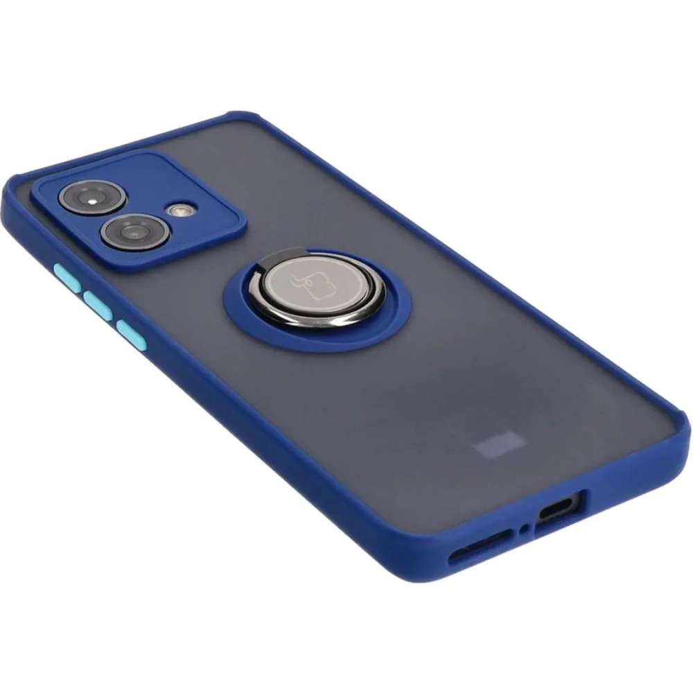 Hurtownia GSM - Bizon Case Hybrid Ring Motorola Edge 40 Neo rauchig mit einem navyblauen Rahmen - BIZ3943 - {ean13} - Hurt