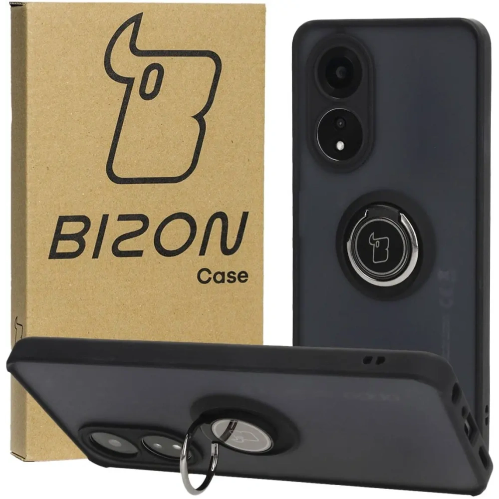 Hurtownia GSM - Pouzdro s prstovým držákem Bizon Case Hybrid Ring pro Oppo A58 4G kouřové s černým rámečkem - BIZ3958 - {ean13} - Hurt