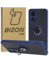 Etui s úchopem na prst Bizon Case Hybrid Ring pro Oppo A58 4G kouřové s modrým rámem