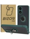 Bizon Case Hybrid Ring Oppo A58 4G rauchig mit einem dunkelgrünen Rahmen