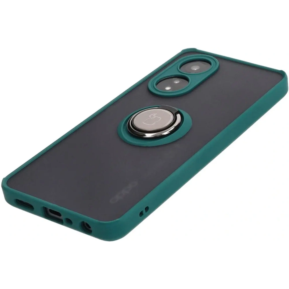 Wholesale Bizon Case Hybrid Ring Oppo A58 4G smoky with a dark green frame - BIZ3960 - {ean13} - Hurt