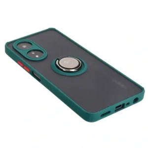 Hurtownia GSM - Etui z uchwytem na palec Bizon Case Hybrid Ring do Oppo A58 4G przydymione z ciemnozieloną ramką - BIZ3960 - {ean13} - Hurt