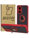 Bizon Case Hybrid Ring Oppo A58 4G smoky with a red frame