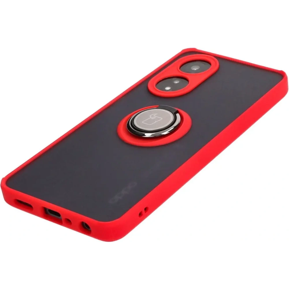 Wholesale Bizon Case Hybrid Ring Oppo A58 4G smoky with a red frame - BIZ3961 - {ean13} - Hurt