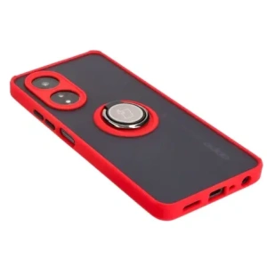 Hurtownia GSM - Etui z uchwytem na palec Bizon Case Hybrid Ring do Oppo A58 4G przydymione z czerwoną ramką - BIZ3961 - {ean13} - Hurt