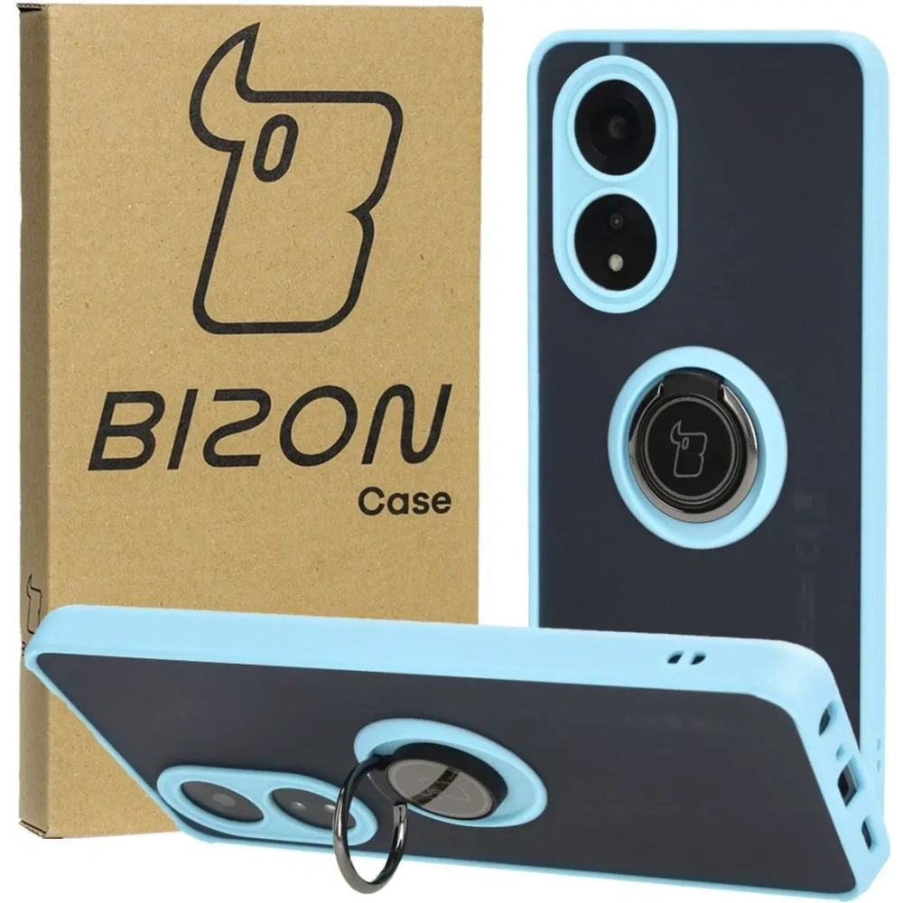 Wholesale Bizon Case Hybrid Ring Oppo A58 4G smoky with a light blue frame - BIZ3962 - {ean13} - Hurt