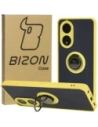 Bizon Case Hybrid Ring Oppo A58 4G smoky with a yellow frame