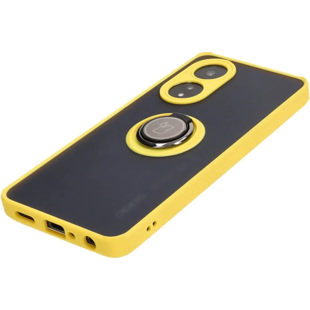 Wholesale Bizon Case Hybrid Ring Oppo A58 4G smoky with a yellow frame - BIZ3963 - {ean13} - Hurt