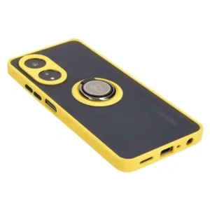 Bizon Case Hybrid Ring Oppo A58 4G füstös, sárga kerettel
