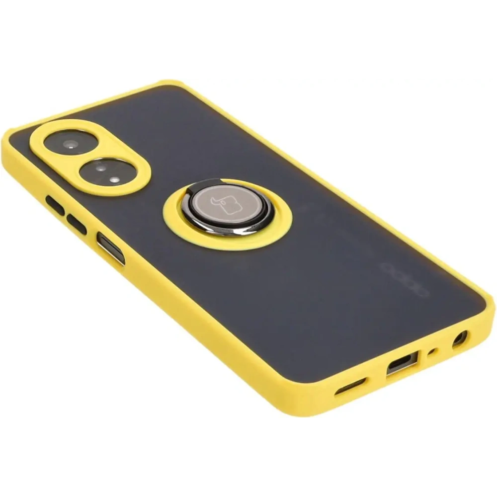 Wholesale Bizon Case Hybrid Ring Oppo A58 4G smoky with a yellow frame - BIZ3963 - {ean13} - Hurt