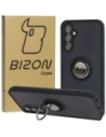 Etui s úchopem na prst Bizon Case Hybrid Ring pro Samsung Galaxy M34 5G kouřové s černým rámečkem