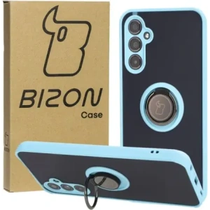 Hurtownia GSM - Etui z uchwytem na palec Bizon Case Hybrid Ring do Samsung Galaxy M34 5G przydymione z jasnoniebieską ramką - BIZ3977 - {ean13} - Hurt