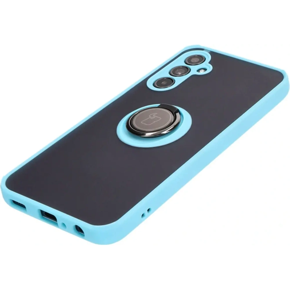 Hurtownia GSM - Etui s úchopem na prst Bizon Case Hybrid Ring do Samsung Galaxy M34 5G kouřové s jasně modrým rámečkem - BIZ3977 - {ean13} - Hurt
