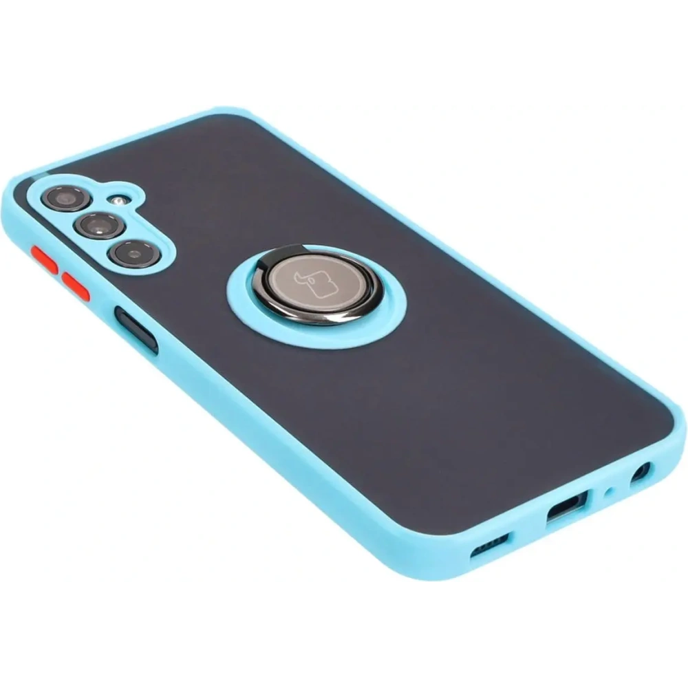 Hurtownia GSM - Etui s úchopem na prst Bizon Case Hybrid Ring do Samsung Galaxy M34 5G kouřové s jasně modrým rámečkem - BIZ3977 - {ean13} - Hurt