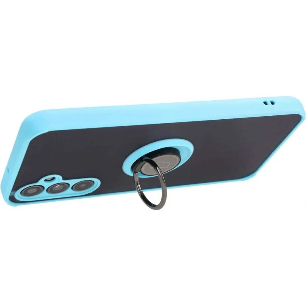 Hurtownia GSM - Etui s úchopem na prst Bizon Case Hybrid Ring do Samsung Galaxy M34 5G kouřové s jasně modrým rámečkem - BIZ3977 - {ean13} - Hurt