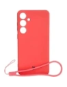Caz de silicon Bizon Sq Samsung Galaxy S24 Plus roz murdar