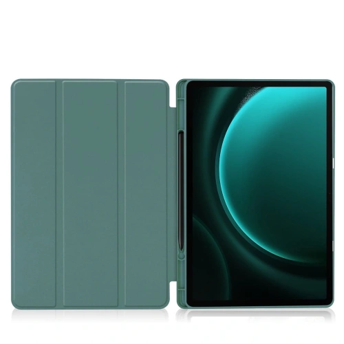 Etui Bizon Case Tab Lizard do Samsung Galaxy Tab S9 FE Plus ciemnozielone
