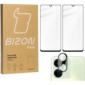 Hurtownia GSM - 2x Sklo na displej + sklo na fotoaparát BIZON Edge pro Redmi 13C / Poco C65 - BIZ4003 - {ean13} - Hurt