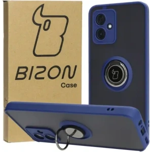 Hurtownia GSM - Etui z uchwytem na palec Bizon Case Hybrid Ring do Motorola Moto G54 5G kouřové s modrým rámečkem - BIZ4012 - {ean13} - Hurt