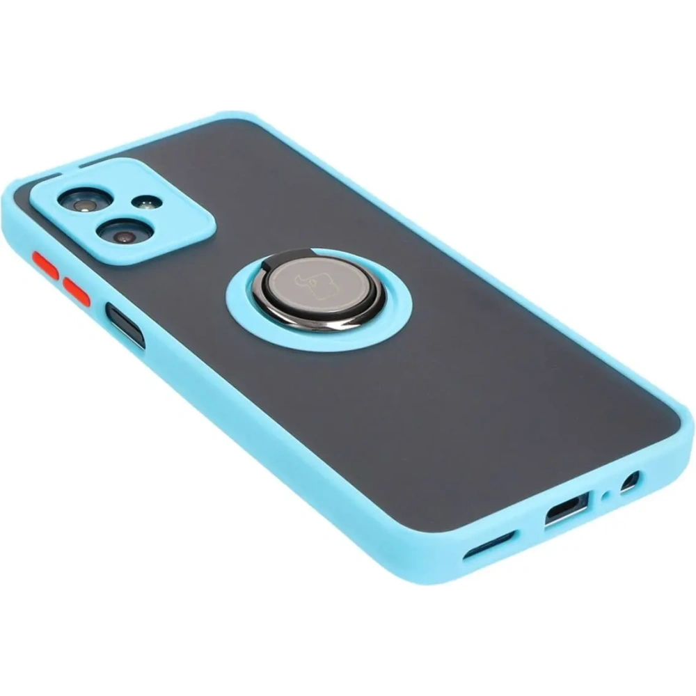 Hurtownia GSM - Bizon Case Hybrid Ring Motorola Moto G54 5G füstös, világoskék kerettel - BIZ4013 - {ean13} - Hurt