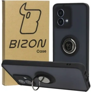 Hurtownia GSM - Etui s úchopem na prst Bizon Case Hybrid Ring pro Motorola Moto G84 5G kouřové s černým rámem - BIZ4014 - {ean13} - Hurt