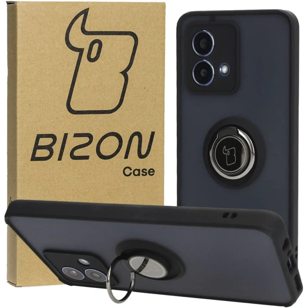Wholesale Bizon Case Hybrid Ring Motorola Moto G84 5G smoky with a black frame - BIZ4014 - {ean13} - Hurt