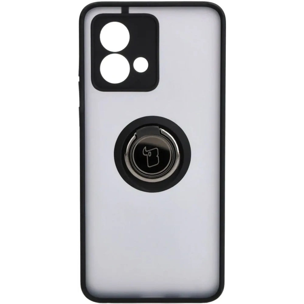 Hurtownia GSM - Etui s úchopem na prst Bizon Case Hybrid Ring pro Motorola Moto G84 5G kouřové s černým rámem - BIZ4014 - {ean13} - Hurt