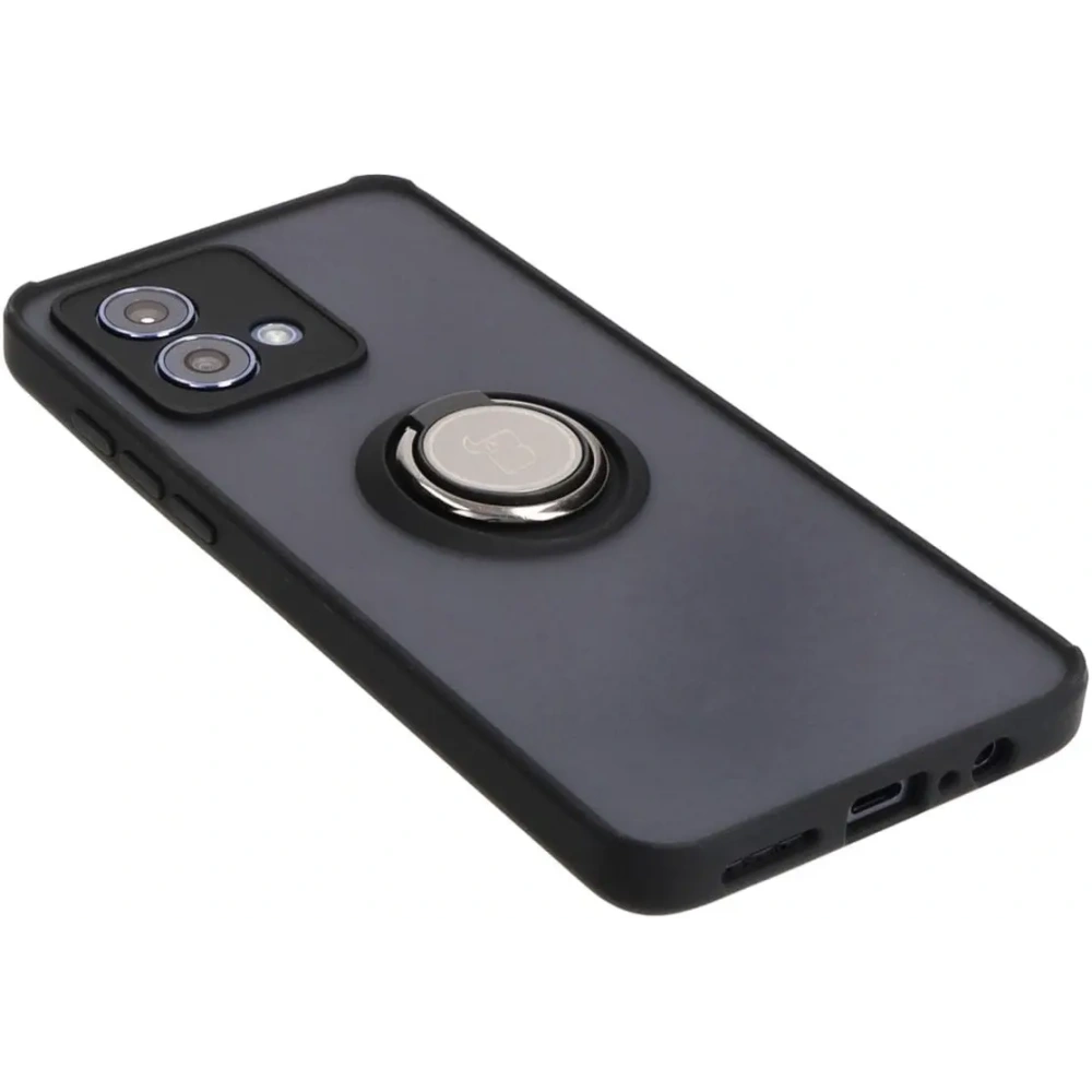 Hurtownia GSM - Etui s úchopem na prst Bizon Case Hybrid Ring pro Motorola Moto G84 5G kouřové s černým rámem - BIZ4014 - {ean13} - Hurt