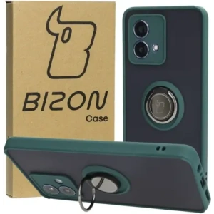 Hurtownia GSM - Etui z uchwytem na palec Bizon Case Hybrid Ring do Motorola Moto G84 5G zakouřené s tmavě zeleným rámem - BIZ4015 - {ean13} - Hurt