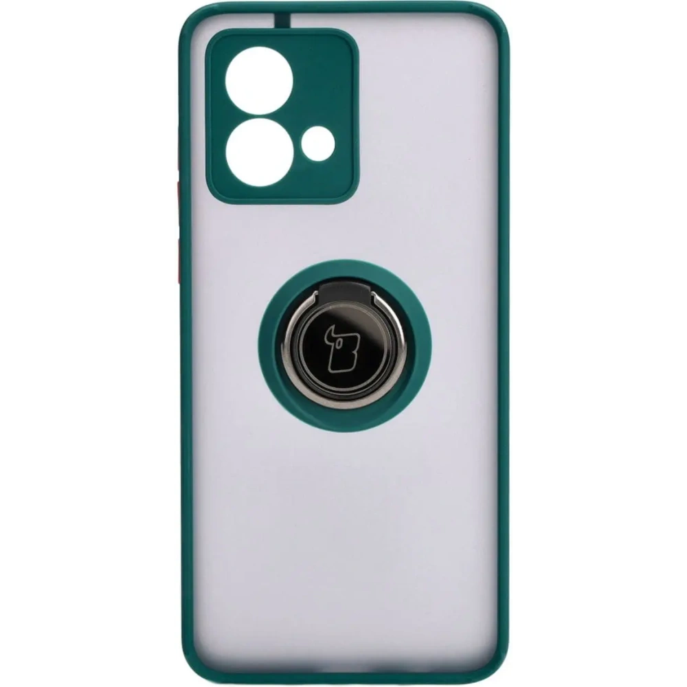 Hurtownia GSM - Etui z uchwytem na palec Bizon Case Hybrid Ring do Motorola Moto G84 5G zakouřené s tmavě zeleným rámem - BIZ4015 - {ean13} - Hurt