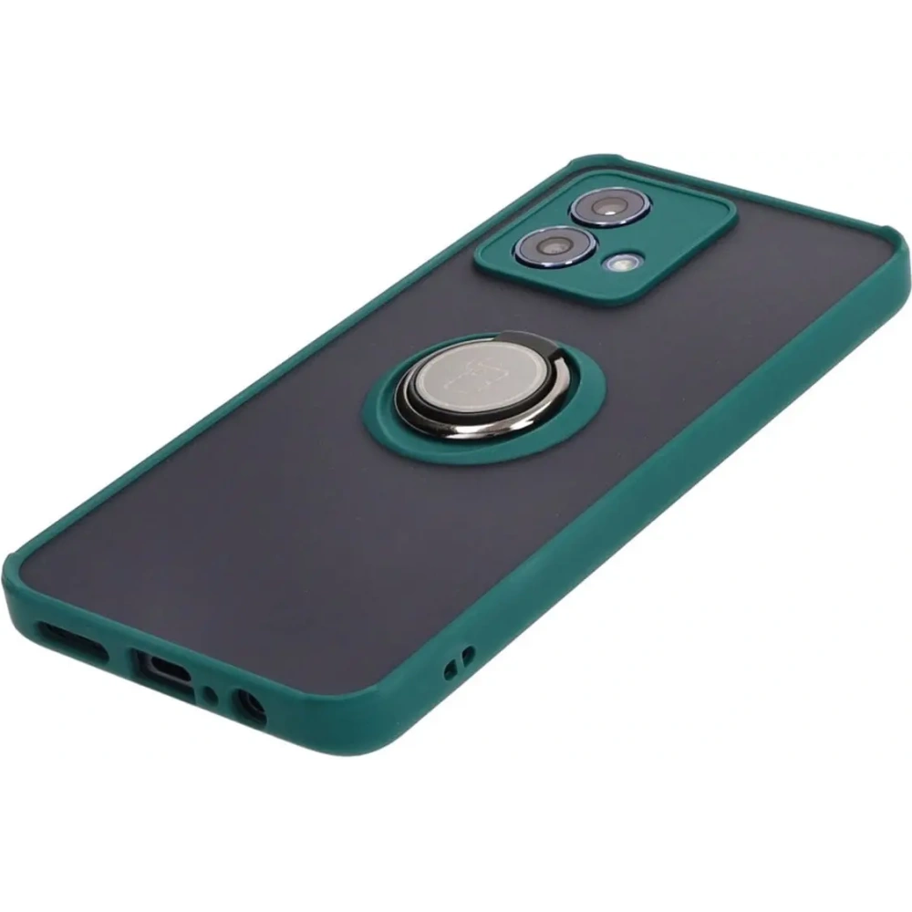 Wholesale Bizon Case Hybrid Ring Motorola Moto G84 5G smoky with a dark green frame - BIZ4015 - {ean13} - Hurt
