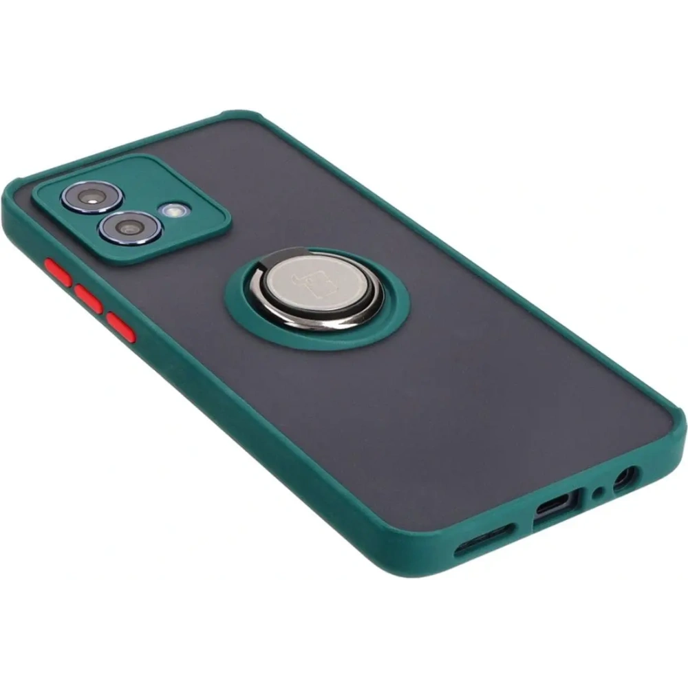 Hurtownia GSM - Etui z uchwytem na palec Bizon Case Hybrid Ring do Motorola Moto G84 5G zakouřené s tmavě zeleným rámem - BIZ4015 - {ean13} - Hurt