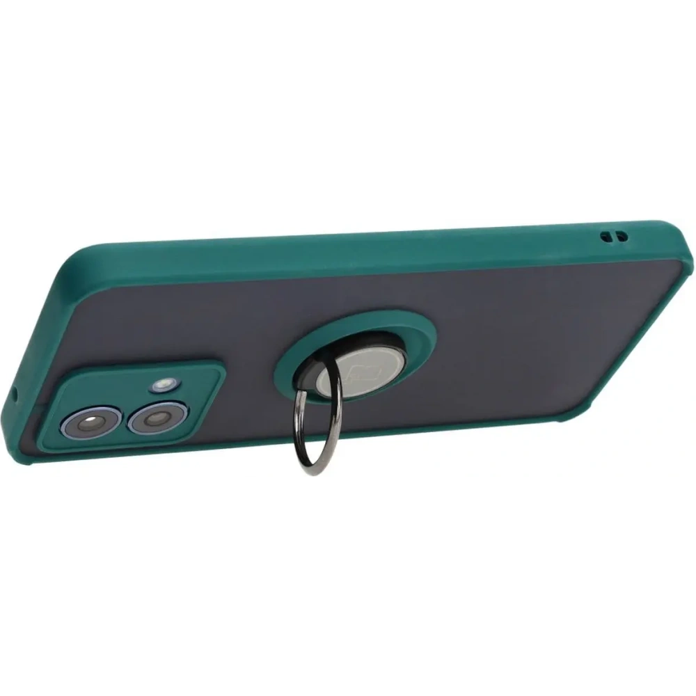 Wholesale Bizon Case Hybrid Ring Motorola Moto G84 5G smoky with a dark green frame - BIZ4015 - {ean13} - Hurt