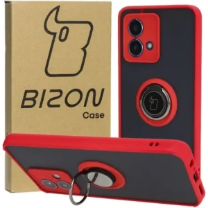 Hurtownia GSM - Etui s úchopem na prst Bizon Case Hybrid Ring pro Motorola Moto G84 5G kouřové s červeným rámem - BIZ4016 - {ean13} - Hurt