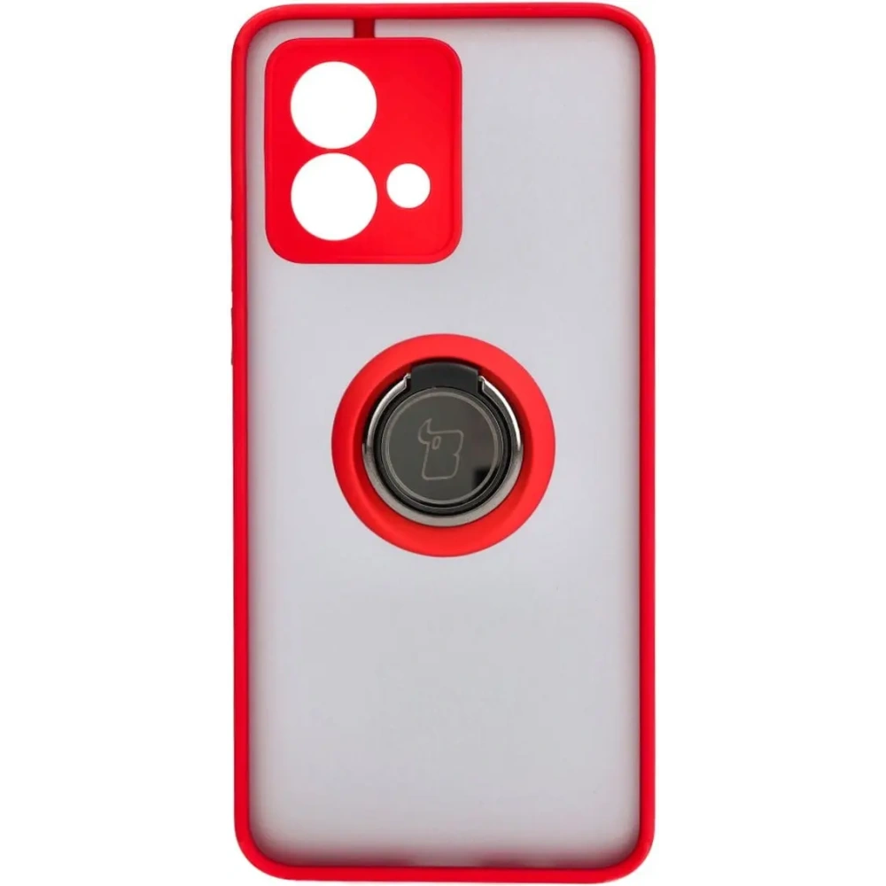 Hurtownia GSM - Etui s úchopem na prst Bizon Case Hybrid Ring pro Motorola Moto G84 5G kouřové s červeným rámem - BIZ4016 - {ean13} - Hurt