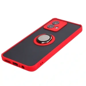 Hurtownia GSM - Etui s úchopem na prst Bizon Case Hybrid Ring pro Motorola Moto G84 5G kouřové s červeným rámem - BIZ4016 - {ean13} - Hurt