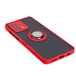 Hurtownia GSM - Etui s úchopem na prst Bizon Case Hybrid Ring pro Motorola Moto G84 5G kouřové s červeným rámem - BIZ4016 - {ean13} - Hurt